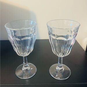 Set of 2 Williams Sonoma Duralex Picardie  10-Oz Water Wine Goblets